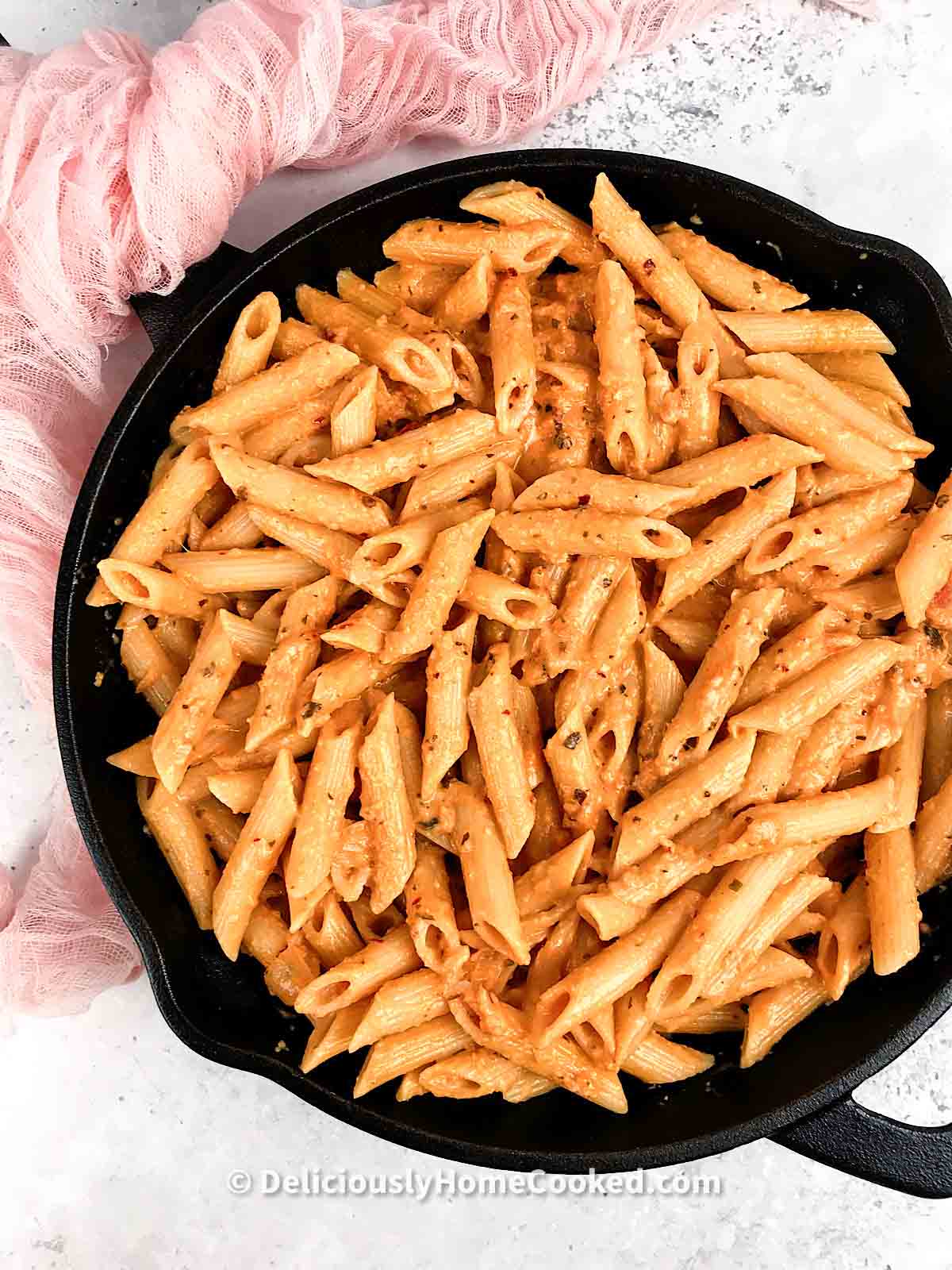 Penne with Italian Pink Sauce Pasta Recipe (Parma Rosa Sauce) 